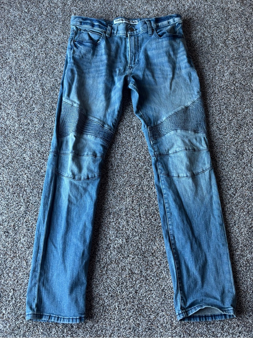 Express Rocco Moto Jeans 32x32 Slim Fit Biker Denim